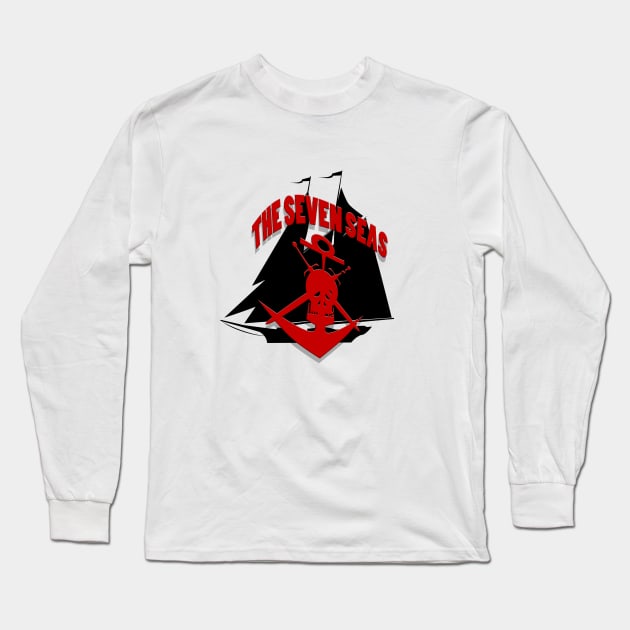 Black and Red Long Sleeve T-Shirt by MikaelJenei